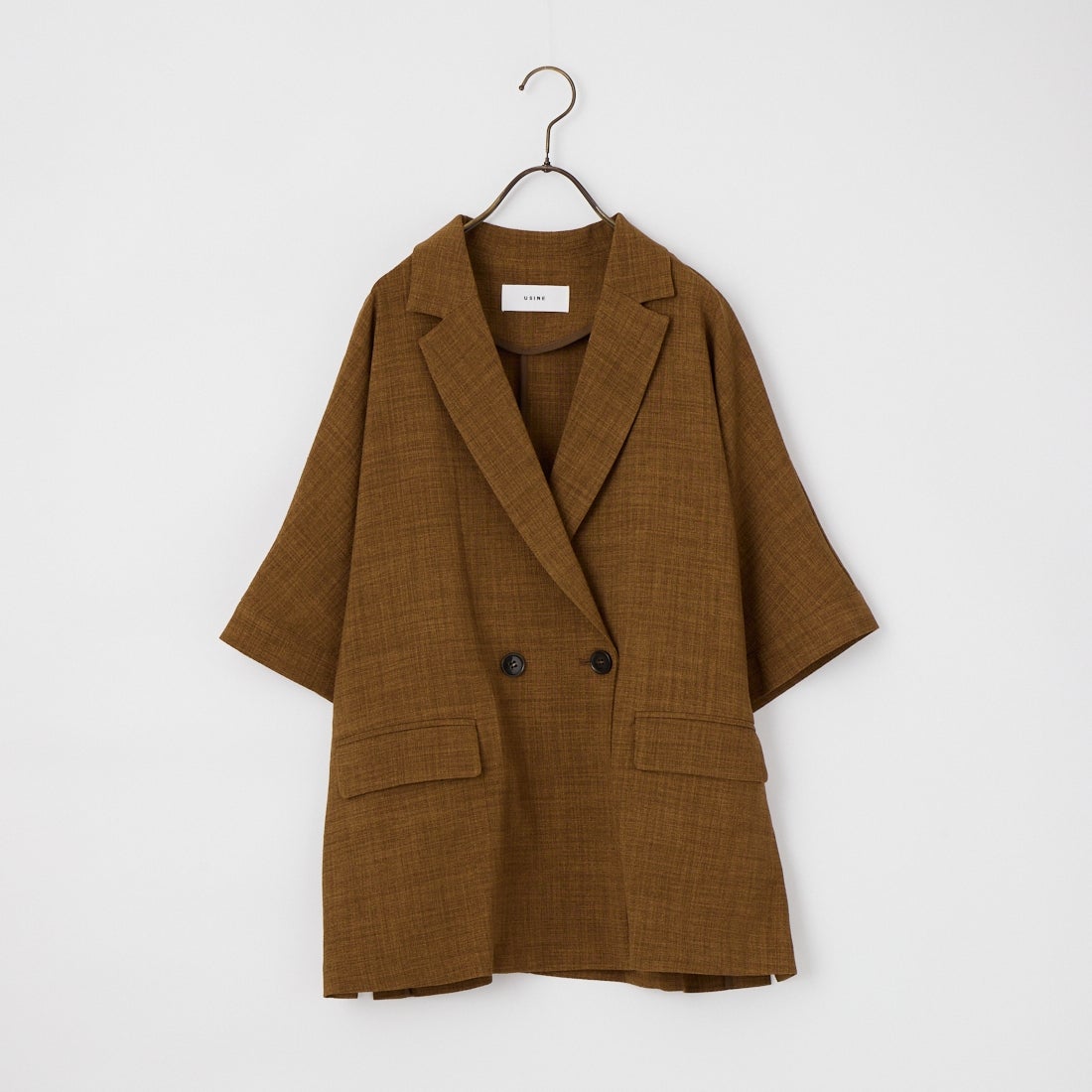 USINE [ユジーヌ] リネンライクショートスリーブジャケット [21267058] 037 ﾌﾞﾗｳﾝ