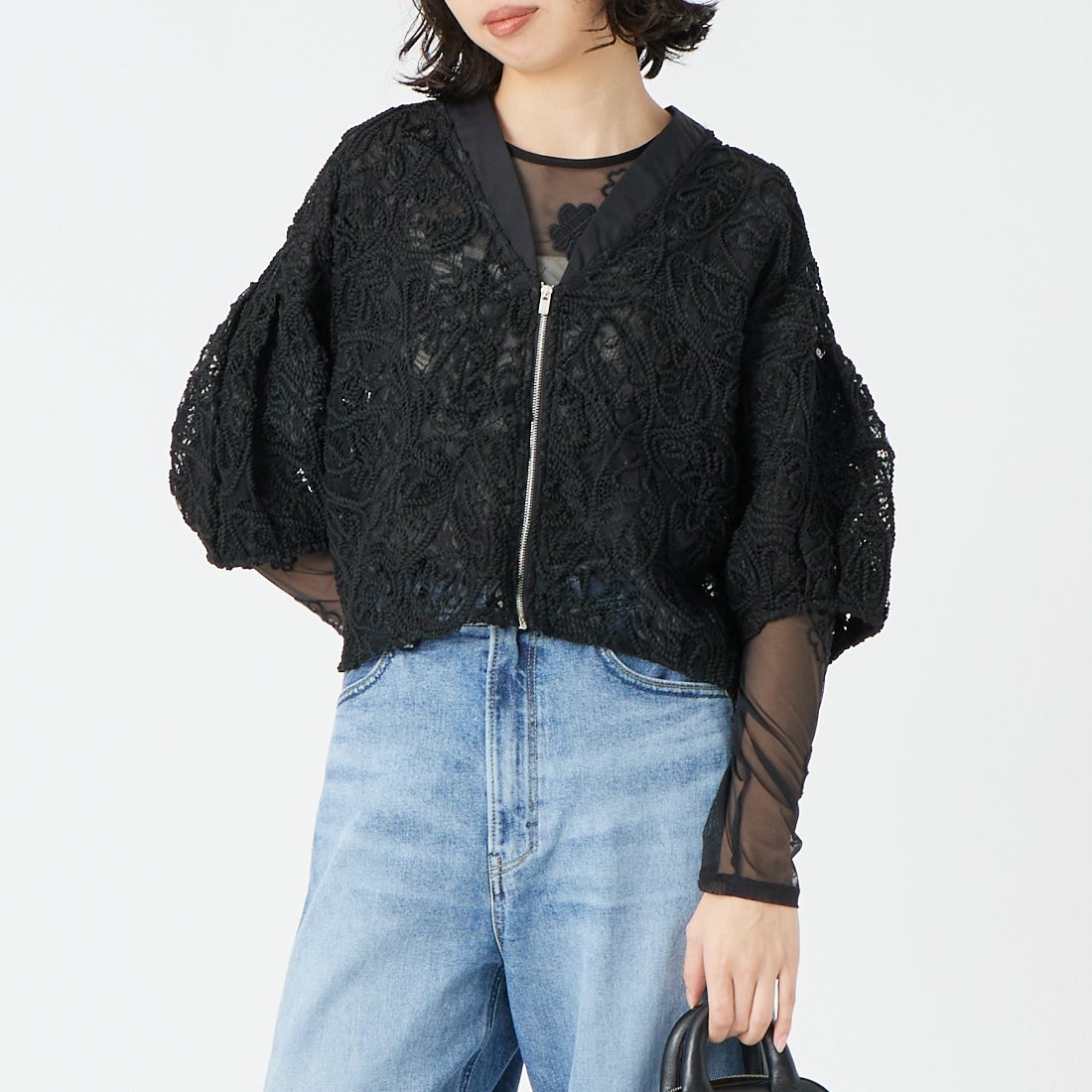 ﾌﾞﾗｯｸ&&モデル身長：162cm 着用サイズ：F&&