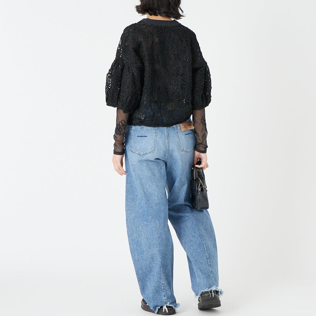 Jf Ready Made [ジェイエフレディメイド] コード刺繍ブルゾン [293-33242] ﾌﾞﾗｯｸ &&モデル身長：162cm 着用サイズ：F&&