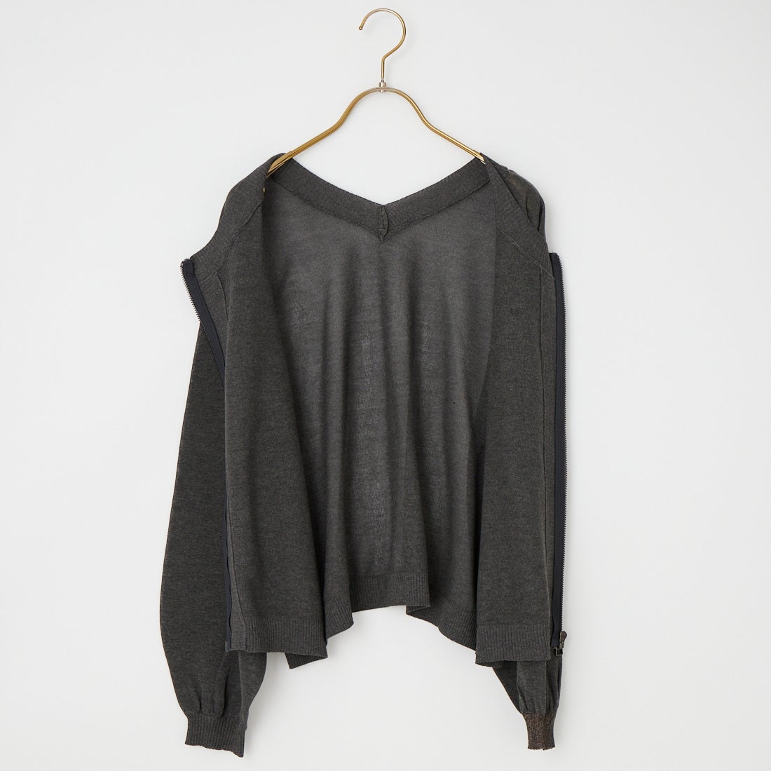 Jf Ready Made [ジェイエフレディメイド] ファインUV 2WAYジップカーディガン [3126223] ﾁｬｺｰﾙ