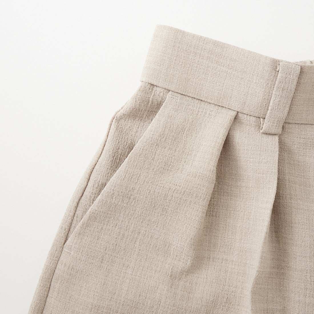 USINE [ユジーヌ] リネンライク2タックバミューダパンツ [21267060] 033 ﾍﾞｰｼﾞｭ