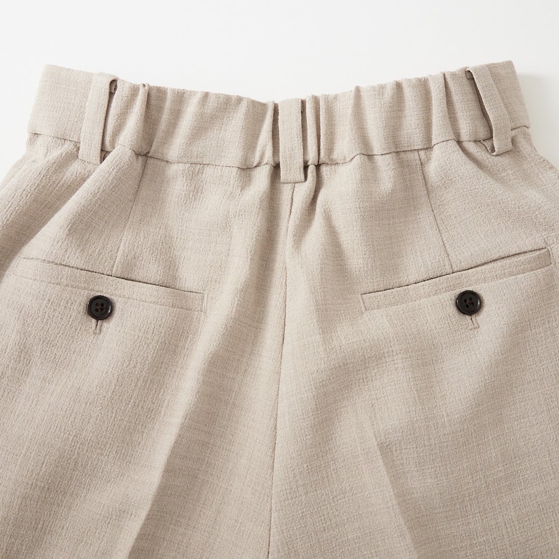 USINE [ユジーヌ] リネンライク2タックバミューダパンツ [21267060] 033 ﾍﾞｰｼﾞｭ