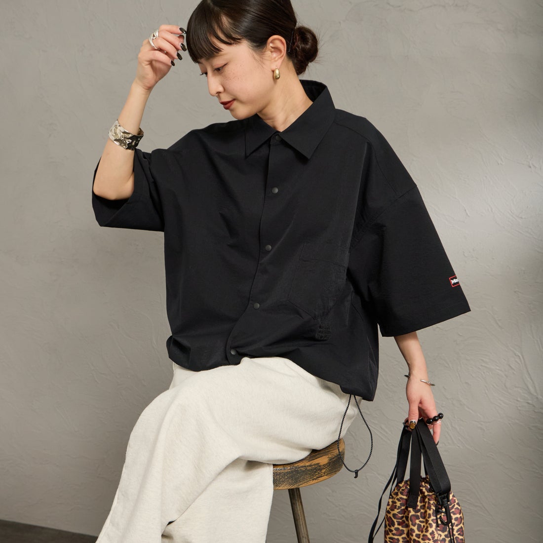 BLACK&&モデル身長：150cm 着用サイズ：S&&