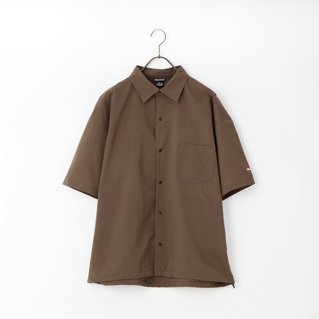 Marmot [マーモット] 別注 Dot Air ワンポイント刺繍ロゴ ショートスリーブシャツ [MTSS26MSH332IN-JF] BROWN