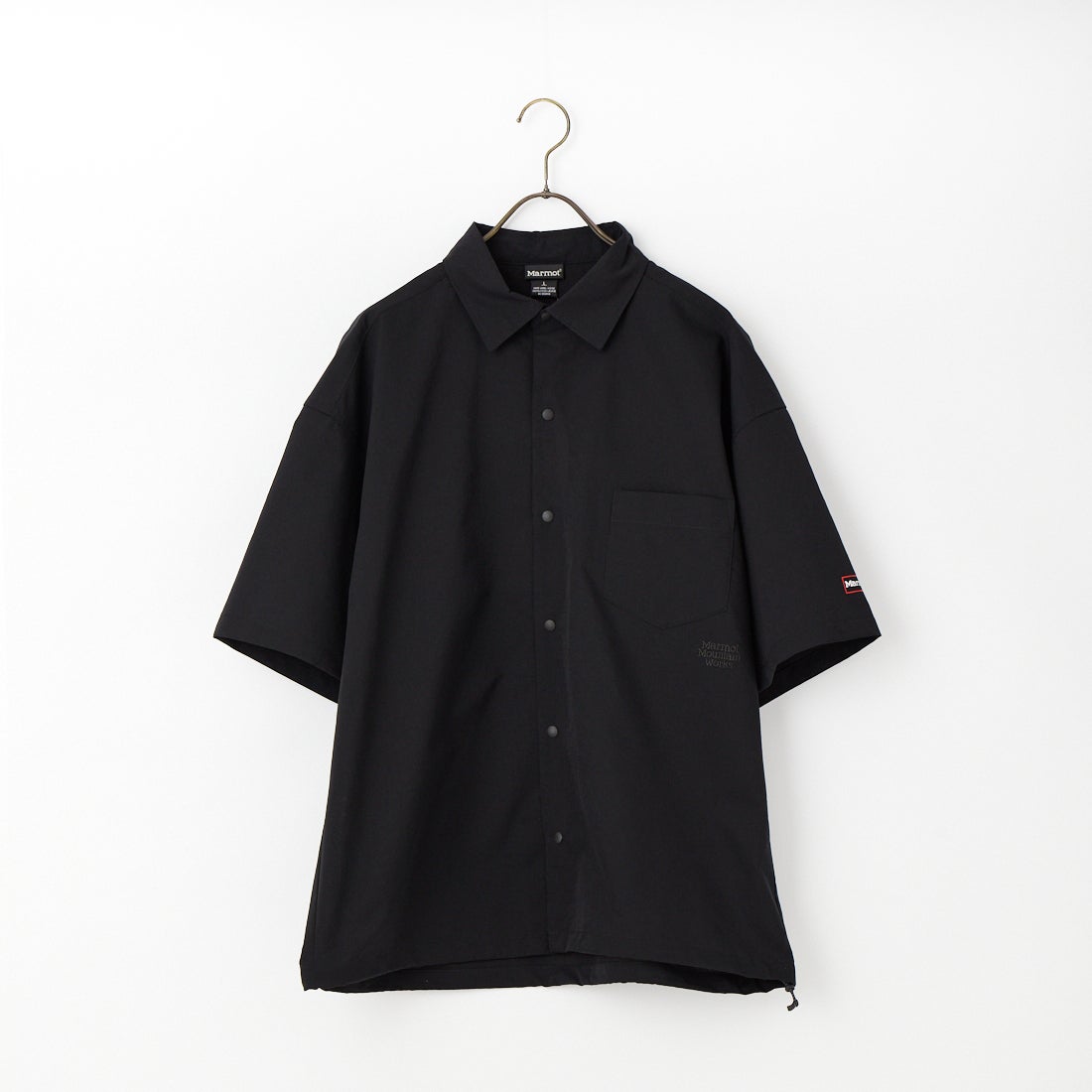 Marmot [マーモット] 別注 Dot Air ワンポイント刺繍ロゴ ショートスリーブシャツ [MTSS26MSH332IN-JF] BLACK