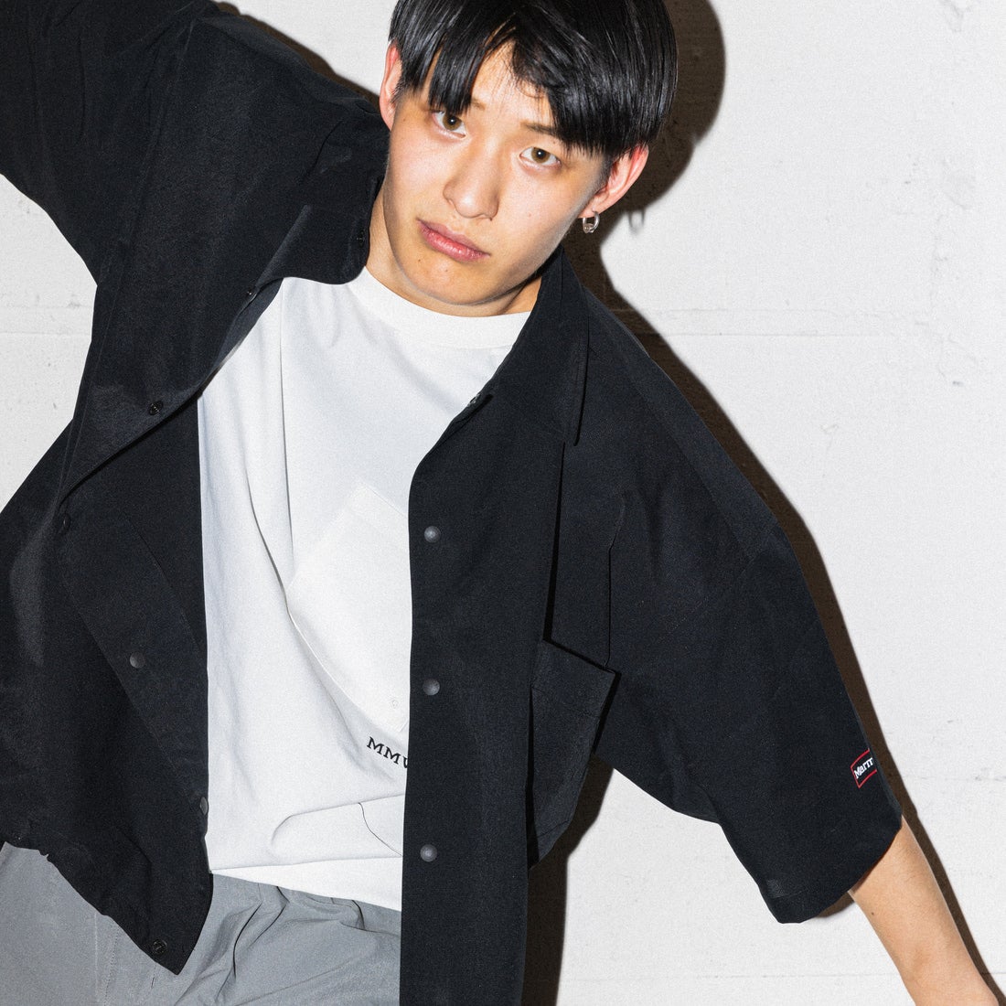 Marmot [マーモット] 別注 Dot Air ワンポイント刺繍ロゴ ショートスリーブシャツ [MTSS26MSH332IN-JF] BLACK