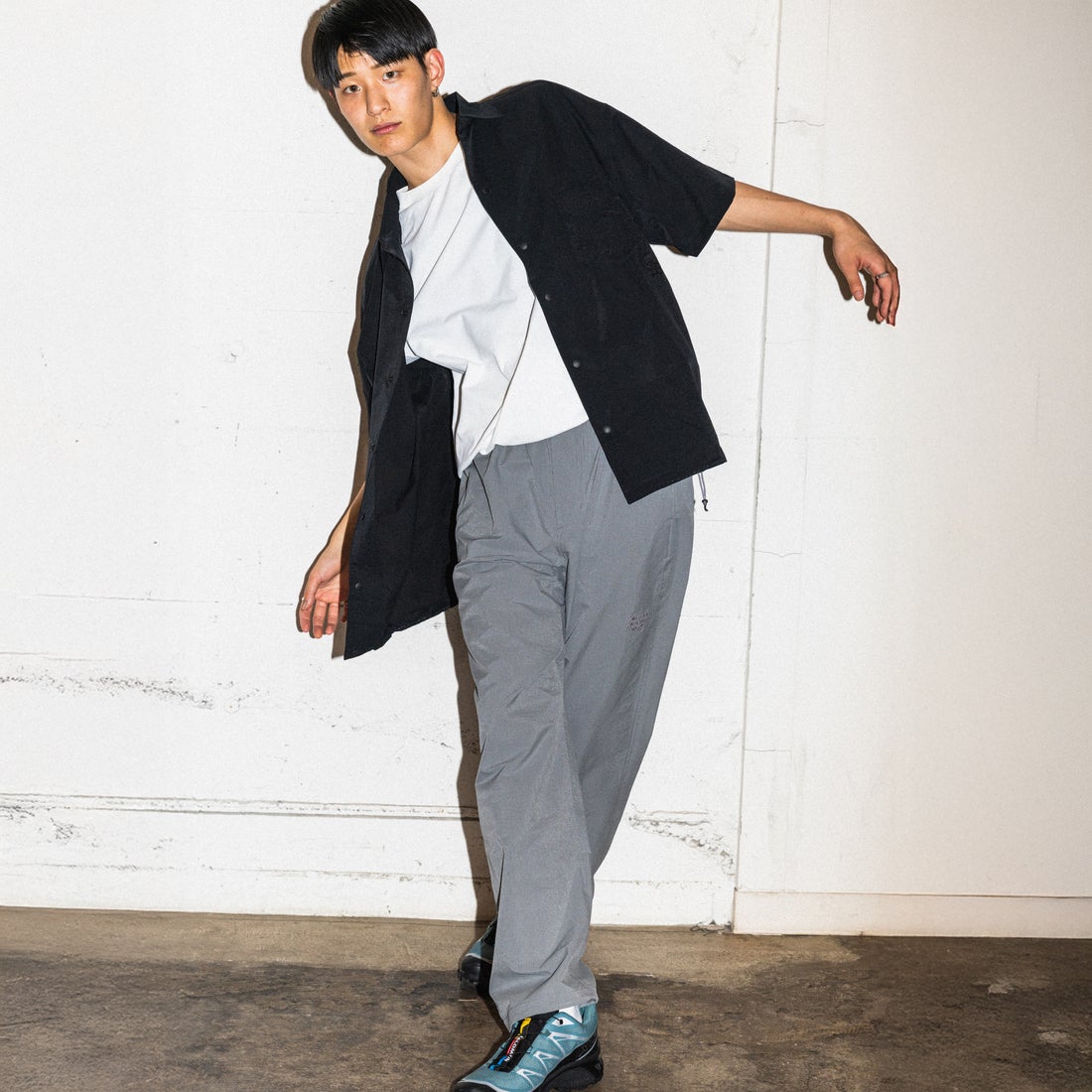 Marmot [マーモット] 別注 Dot Air ワンポイント刺繍ロゴ ショートスリーブシャツ [MTSS26MSH332IN-JF] BLACK