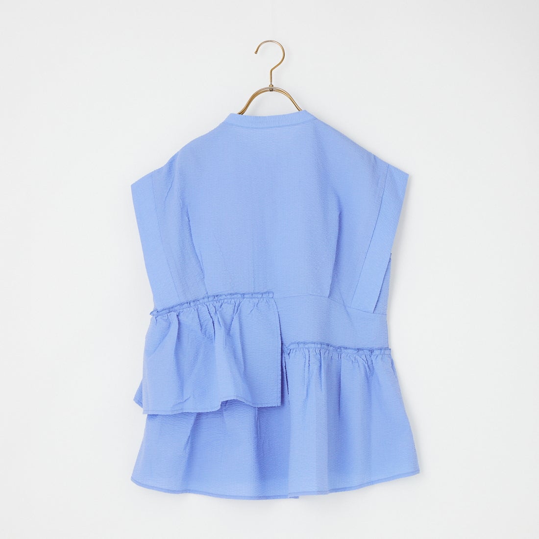 Jeans Factory Clothes [ジーンズファクトリークローズ] シアーサッカーフリルブラウス [8065050-01] 81 ｻｯｸｽ