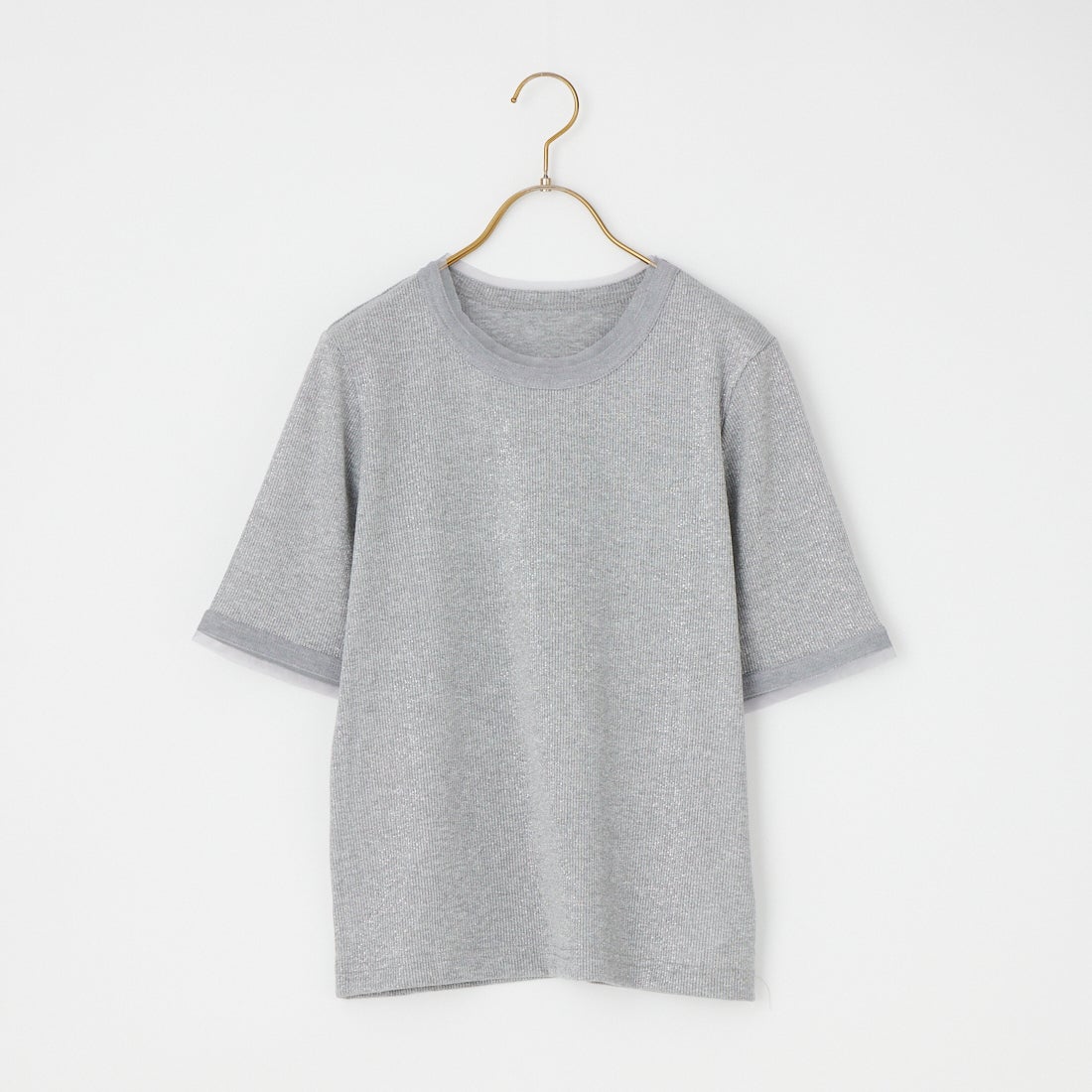 Jf Ready Made [ジェイエフレディメイド] ラメリブクルーネックTシャツ [8921130-01] 12 ｸﾞﾚｰ