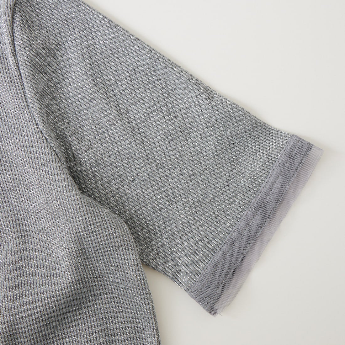 Jf Ready Made [ジェイエフレディメイド] ラメリブクルーネックTシャツ [8921130-01] 12 ｸﾞﾚｰ