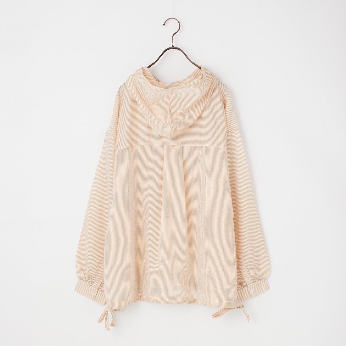 Maison de L'allure [メゾン ドゥ ラリュール] シアーストライプ フード付きシャツアウター [M25112008] 22 BEIGE