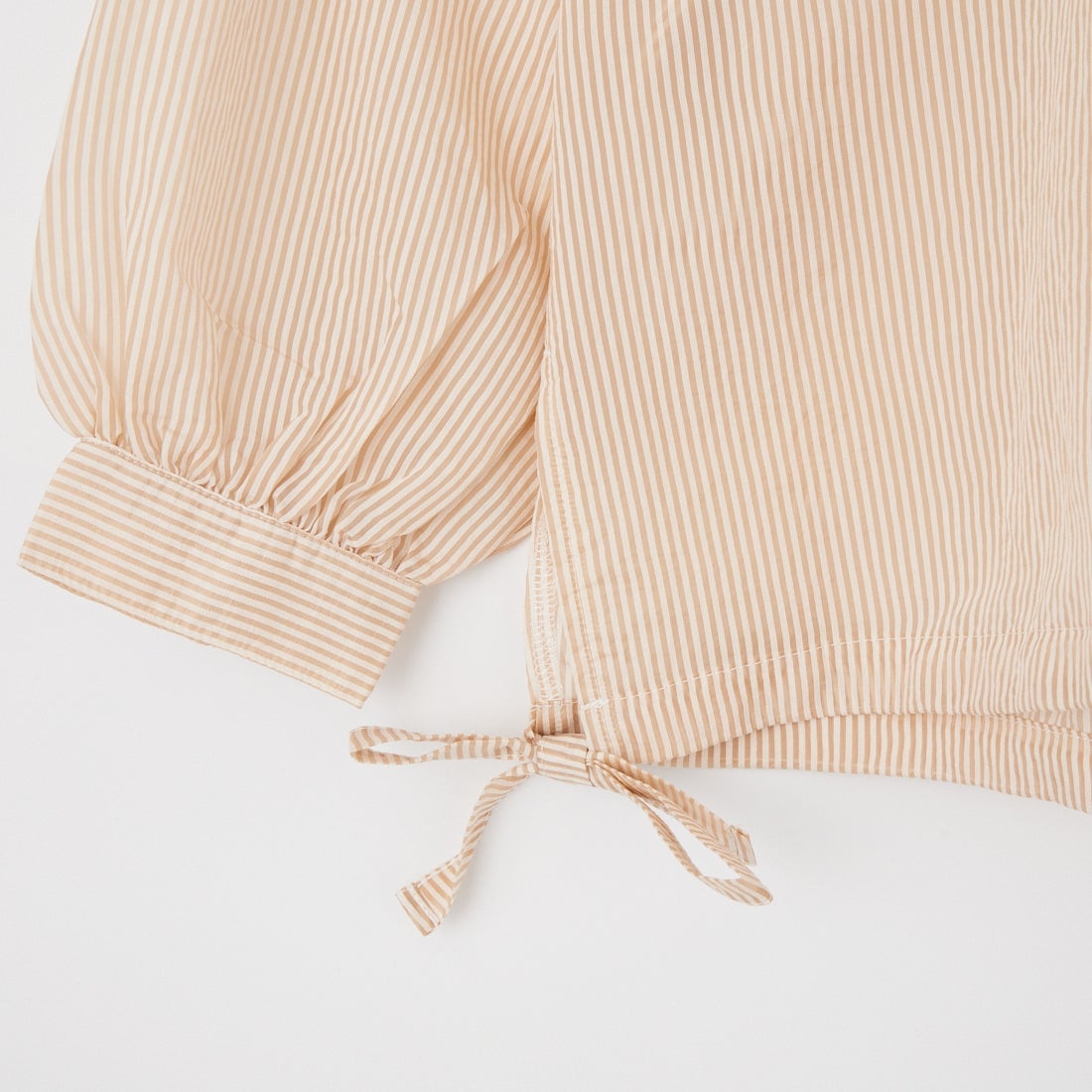 Maison de L'allure [メゾン ドゥ ラリュール] シアーストライプ フード付きシャツアウター [M25112008] 22 BEIGE