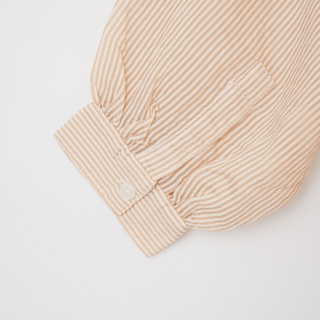 Maison de L'allure [メゾン ドゥ ラリュール] シアーストライプ フード付きシャツアウター [M25112008] 22 BEIGE