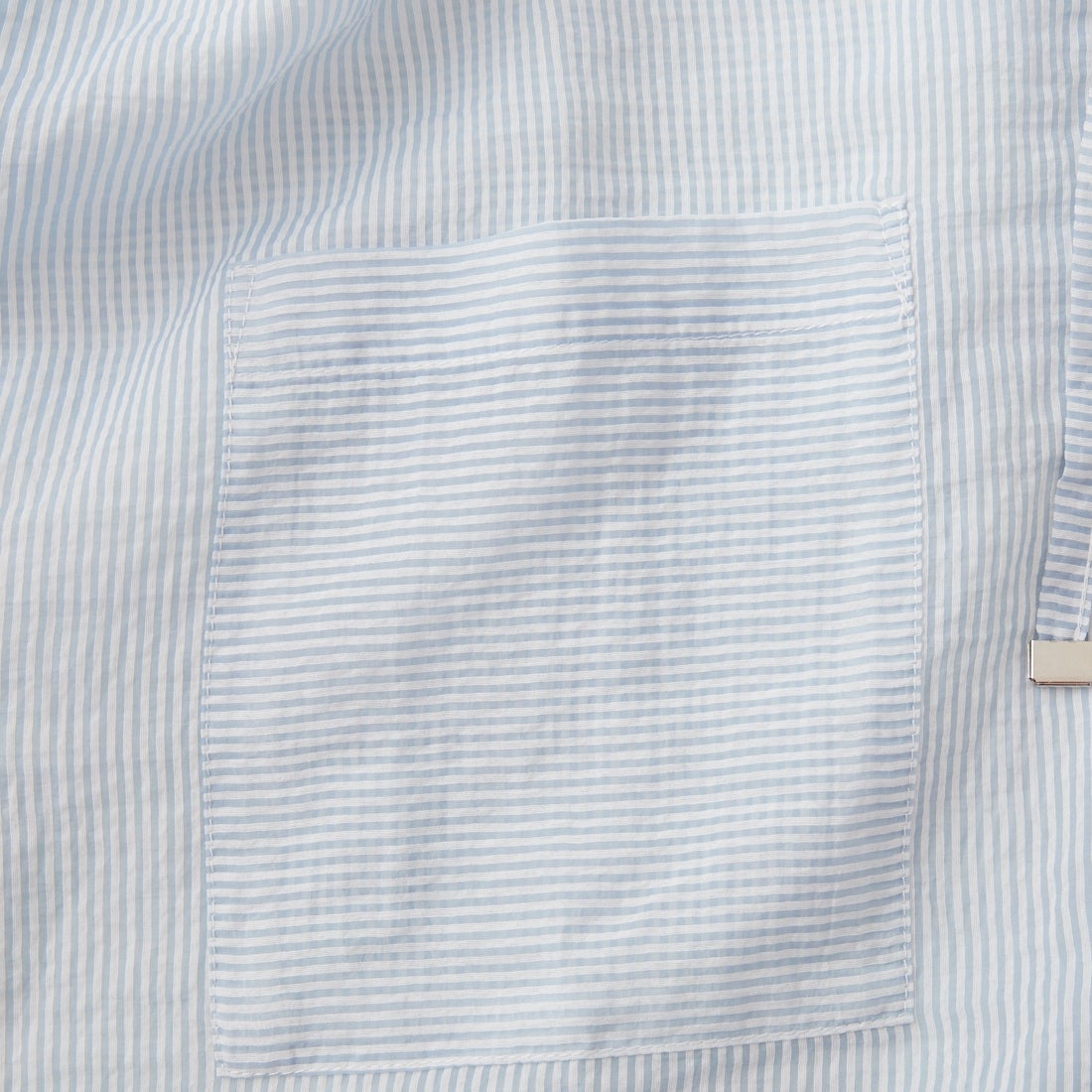 Maison de L'allure [メゾン ドゥ ラリュール] シアーストライプ フード付きシャツアウター [M25112008] 12 SAX