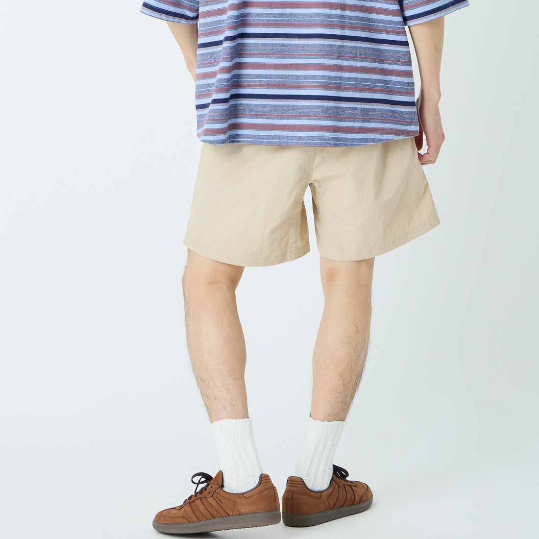 Marmot [マーモット] 別注 ワンポイントワッペンロゴ ユーティリティー ショートパンツ [MTSS26MHP341IN-JF] L.BEIGE&&モデル身長：168cm 着用サイズ：L&&