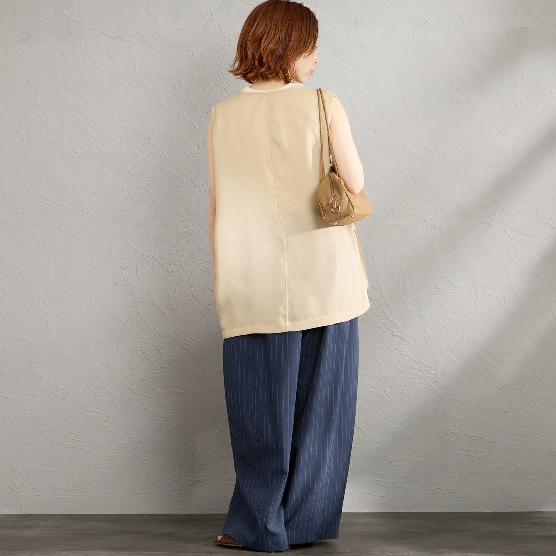 Maison de L'allure [メゾン ドゥ ラリュール] シアーハンティングジャケット [M26312010] 22 BEIGE &&モデル身長：158cm 着用サイズ：F&&