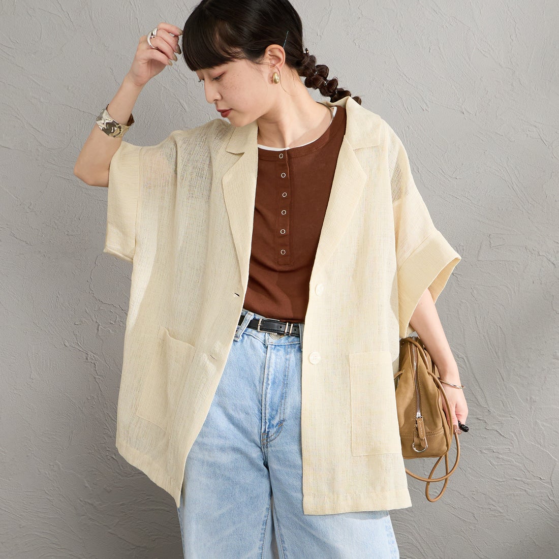 21 IVORY&&モデル身長：150cm 着用サイズ：F&&