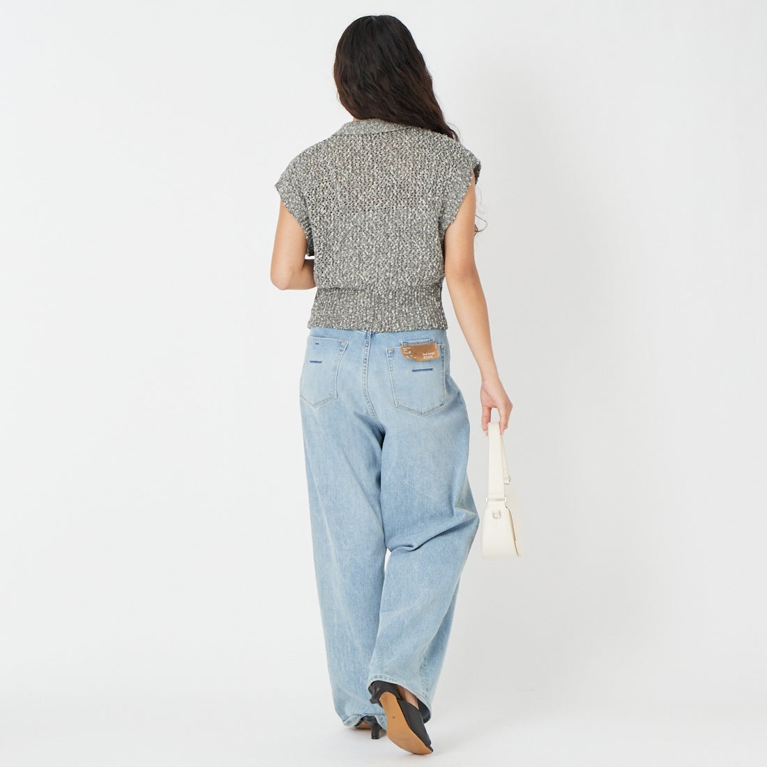 Maison de L'allure [メゾン ドゥ ラリュール] メッシュポロニット [M26311001] 07 GRAY