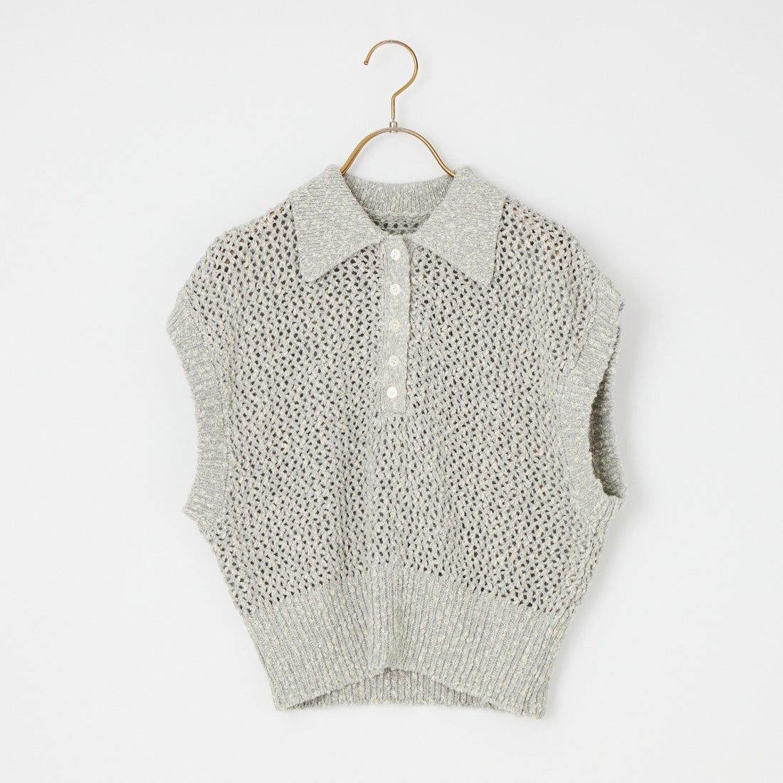 Maison de L'allure [メゾン ドゥ ラリュール] メッシュポロニット [M26311001] 07 GRAY