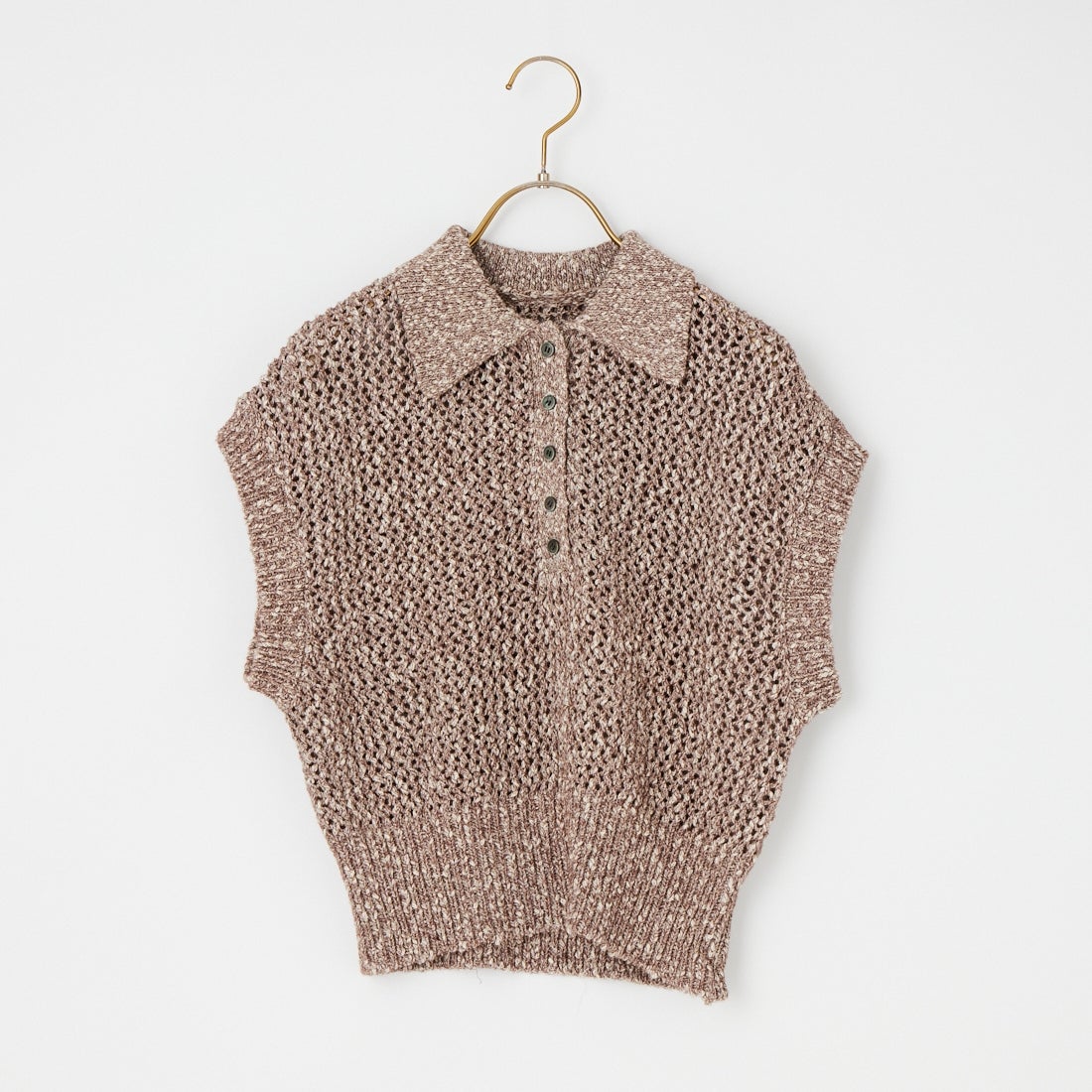 Maison de L'allure [メゾン ドゥ ラリュール] メッシュポロニット [M26311001] 28 BROWN