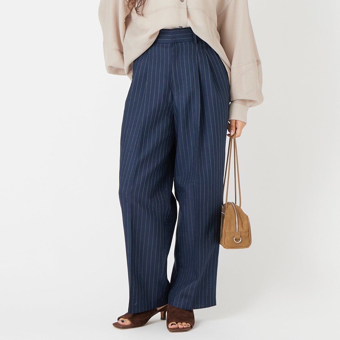 USINE [ユジーヌ] リネンライク2タックワイドパンツ [21267059]