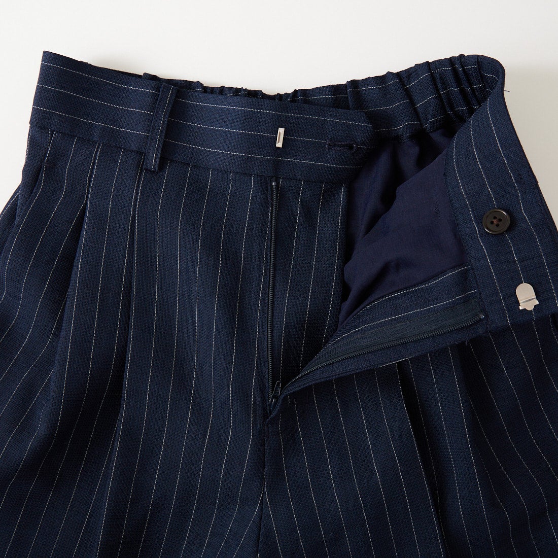 USINE [ユジーヌ] リネンライク2タックワイドパンツ [21267059] 076 ﾈｲﾋﾞｰS