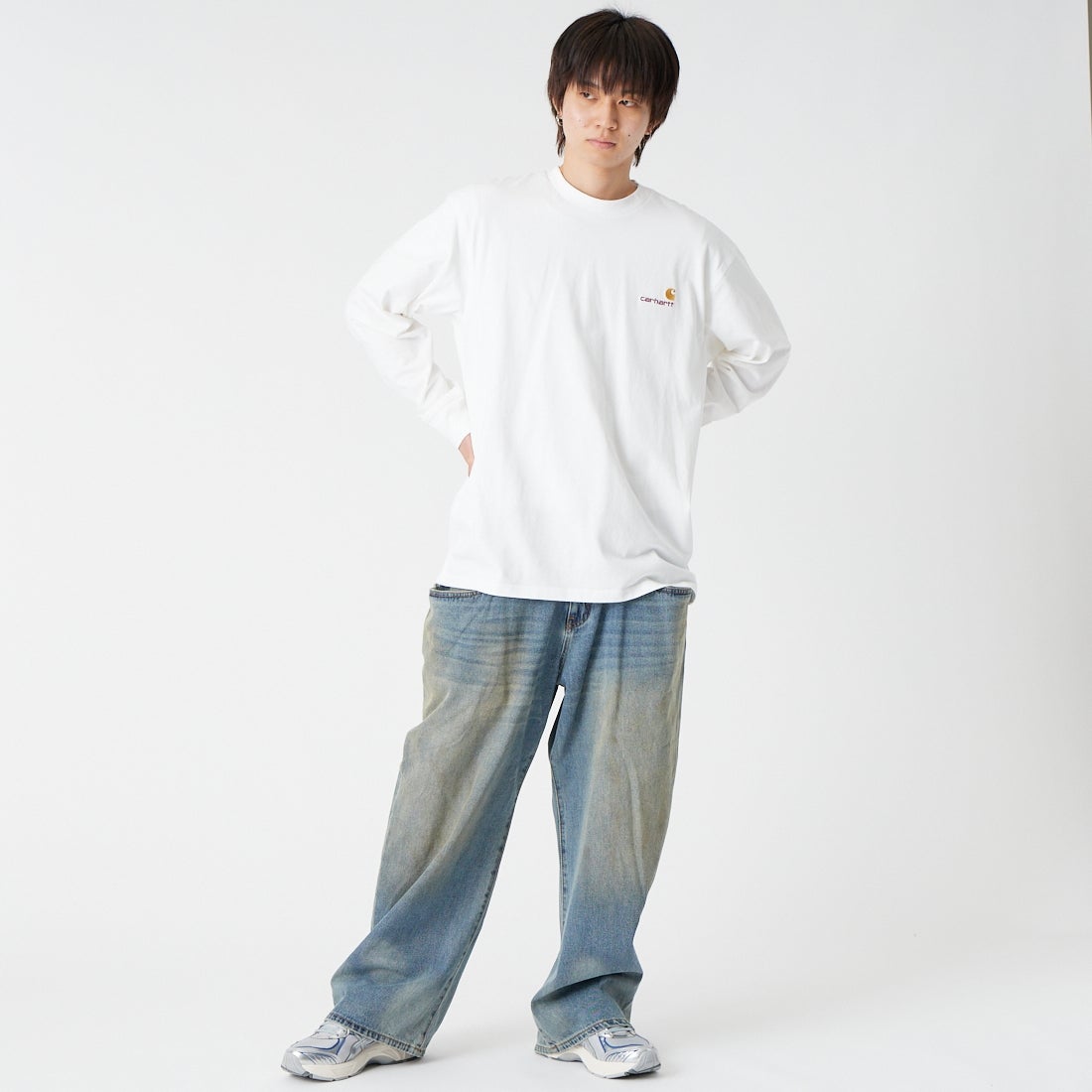 Noir Fabrik [ヌワールファブリック] ビッグポケットバギーパンツ [NF-262-029] USED &&モデル身長：177cm 着用サイズ：L&&