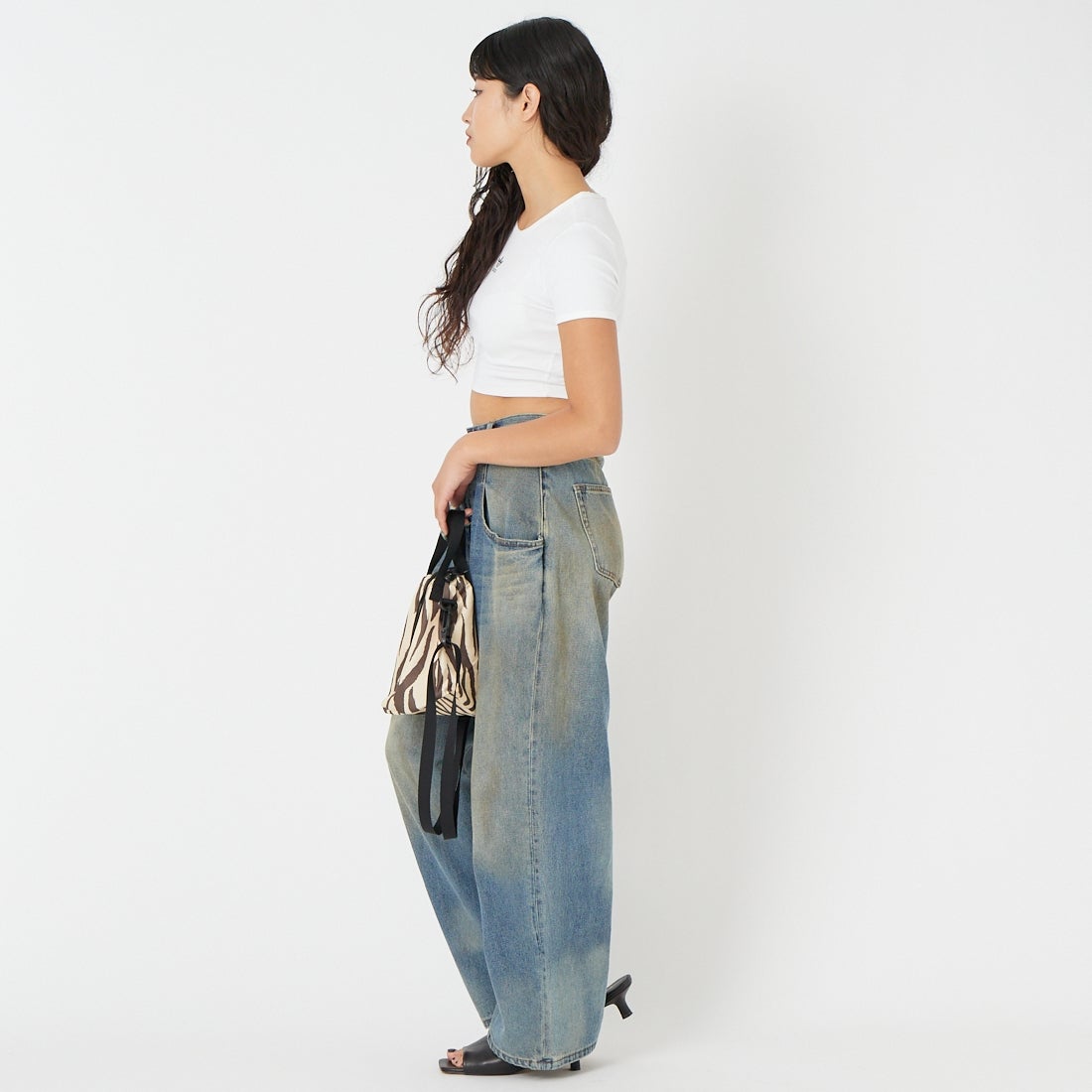 Noir Fabrik [ヌワールファブリック] ビッグポケットバギーパンツ [NF-262-029] USED &&モデル身長：162cm 着用サイズ：WXS&&