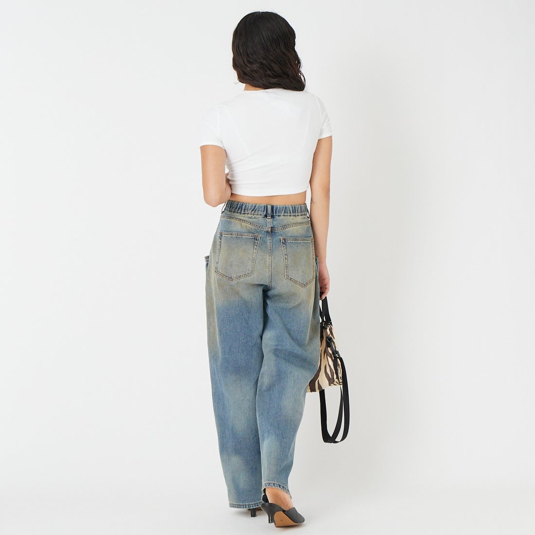 Noir Fabrik [ヌワールファブリック] ビッグポケットバギーパンツ [NF-262-029] USED &&モデル身長：162cm 着用サイズ：WXS&&