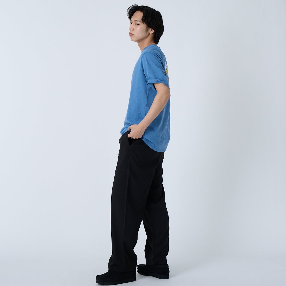 Noir Fabrik [ヌワールファブリック] CDマットウースストレッチバギーイージーパンツ [NF-262-014] 61 BLK