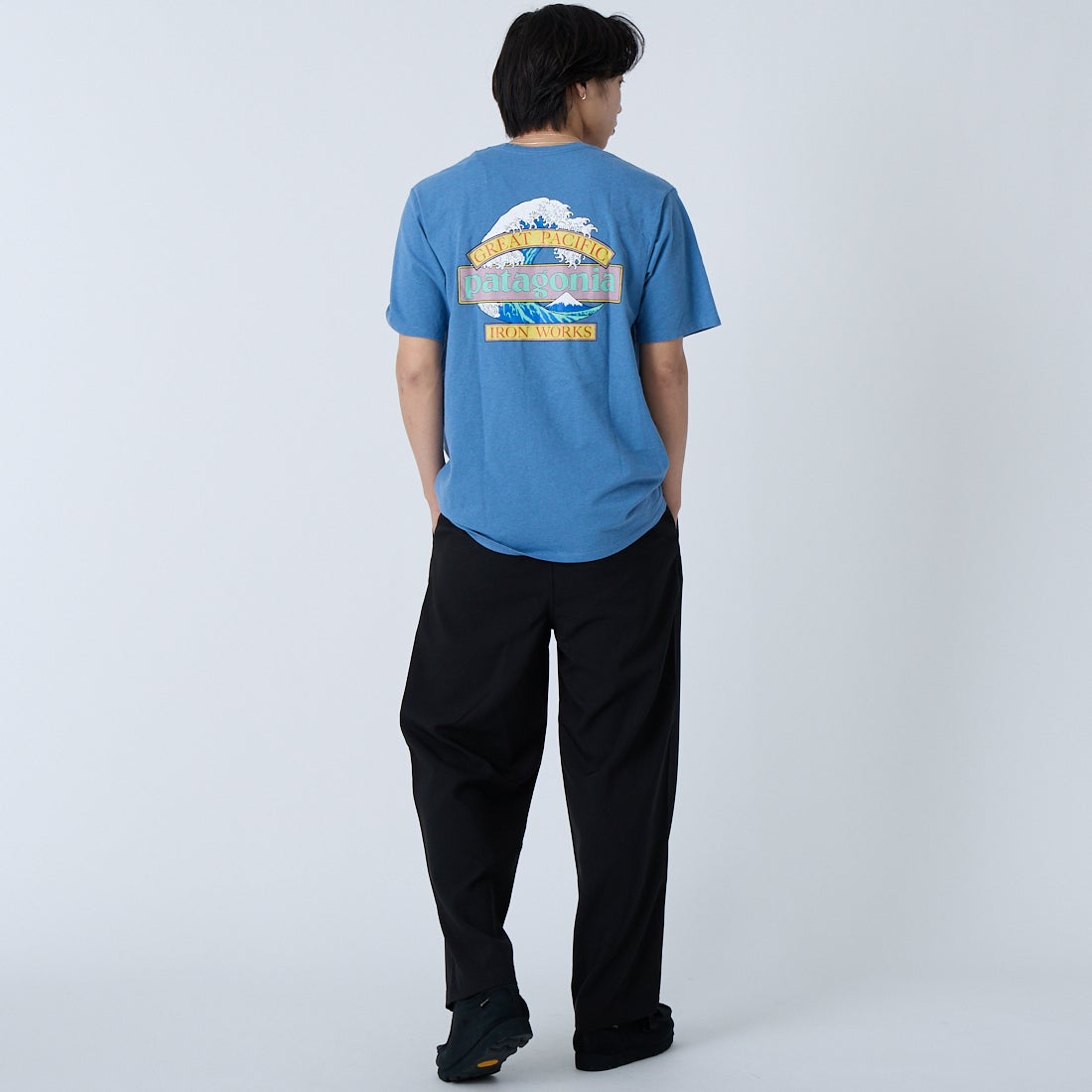 Noir Fabrik [ヌワールファブリック] CDマットウースストレッチバギーイージーパンツ [NF-262-014] 61 BLK &&モデル身長：179cm 着用サイズ：M&&