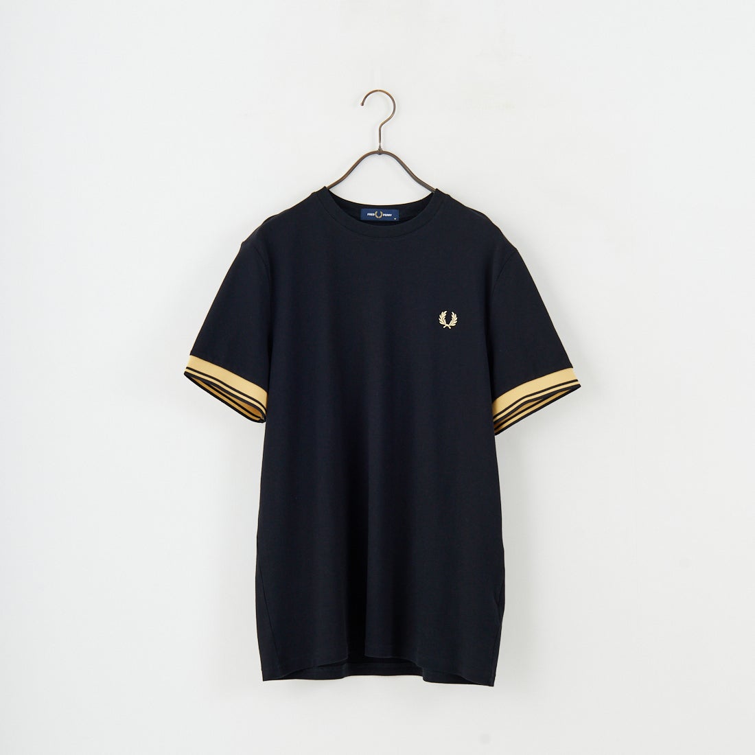 FRED PERRY [フレッドペリー] ワンポイントロゴ刺繍 ツインティップTシャツ [M2396] 90A BLACK