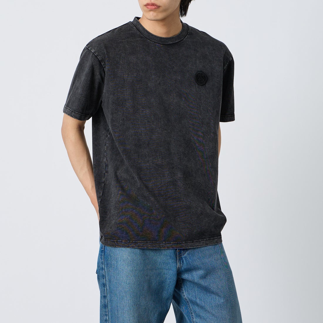 PARIS SAINT-GERMAN [パリ・サンジェルマン] バックプリント ショートスリーブTシャツ [PS0126SS0008] BLACK &&モデル身長：179cm 着用サイズ：XL&&