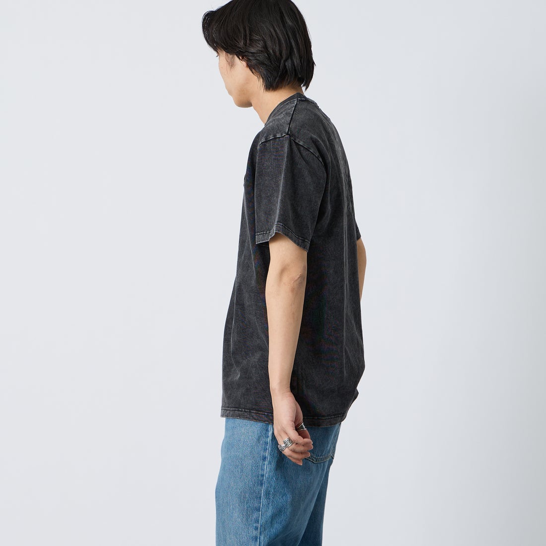 PARIS SAINT-GERMAN [パリ・サンジェルマン] バックプリント ショートスリーブTシャツ [PS0126SS0008] BLACK &&モデル身長：179cm 着用サイズ：XL&&