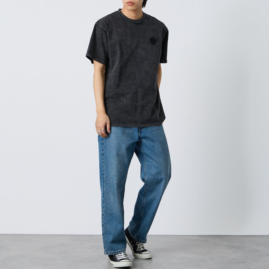 PARIS SAINT-GERMAN [パリ・サンジェルマン] バックプリント ショートスリーブTシャツ [PS0126SS0008] BLACK &&モデル身長：179cm 着用サイズ：XL&&