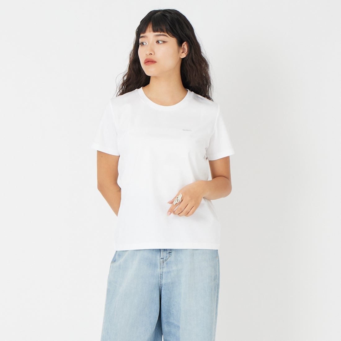 TATRAS [タトラス] ALEA/エーリア ショートスリーブTシャツ [LCKZ0057083588] WHITE &&モデル身長：162cm 着用サイズ：2&&