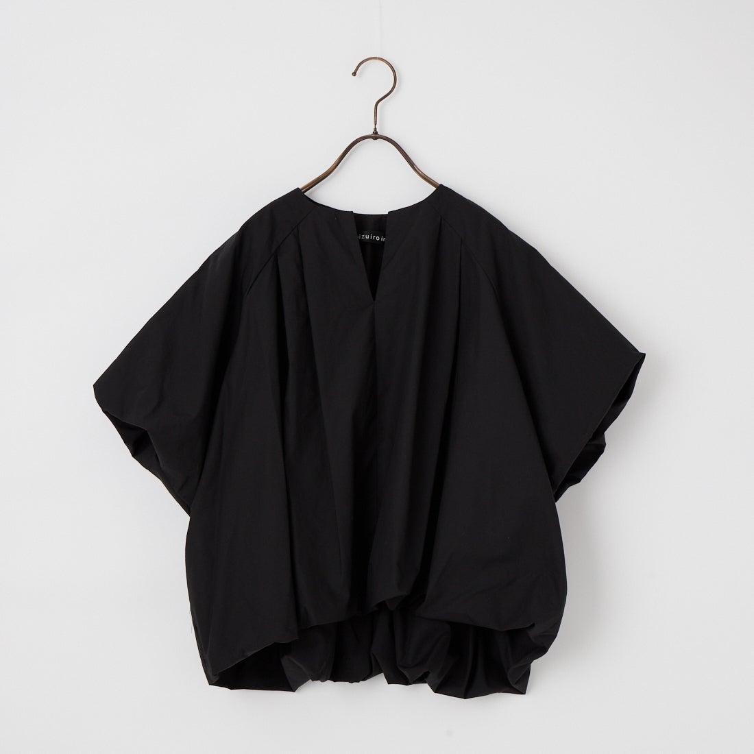 mizuiro ind [ミズイロインド] バルーンノーカラーシャツ [1-230163] 99 BLACK