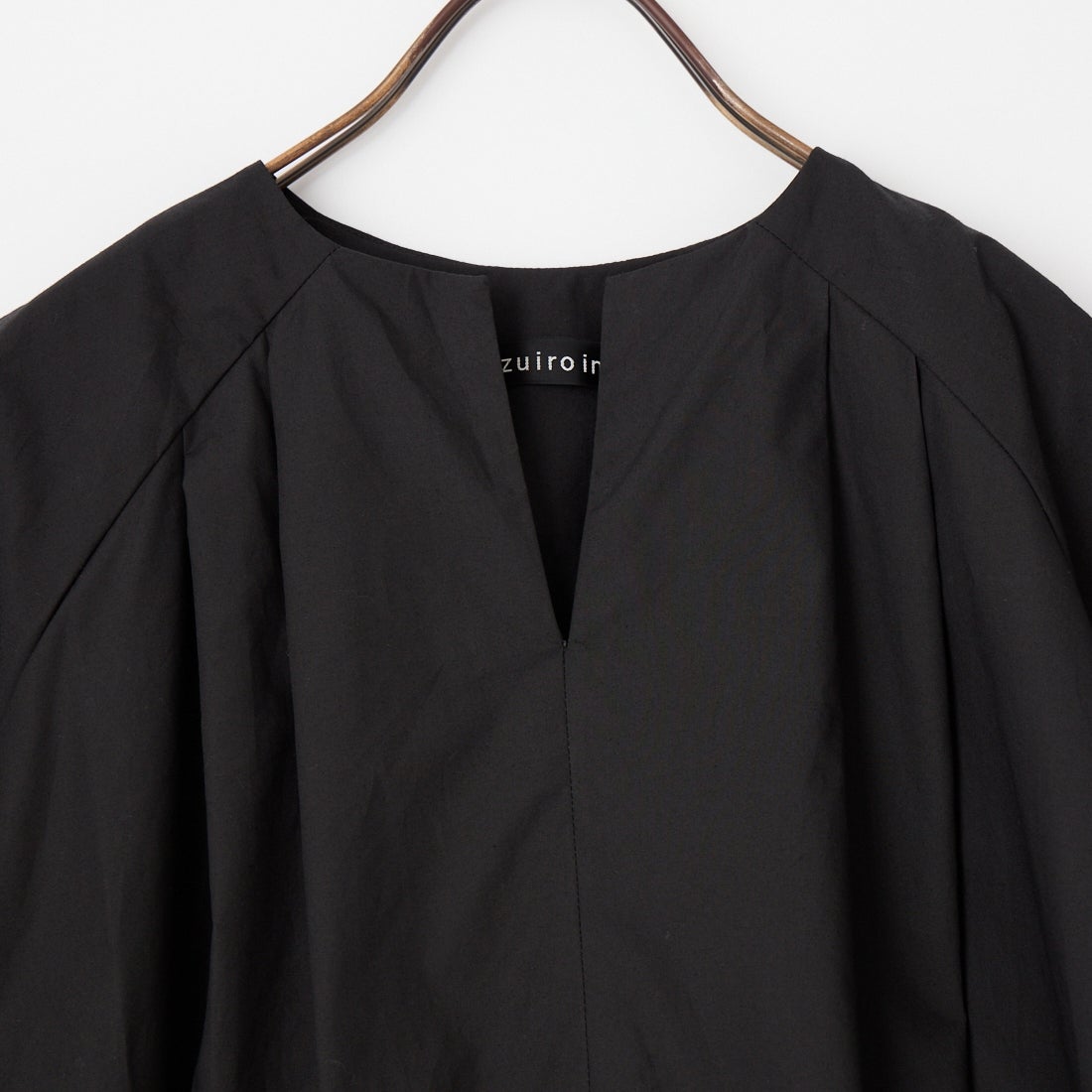 mizuiro ind [ミズイロインド] バルーンノーカラーシャツ [1-230163] 99 BLACK