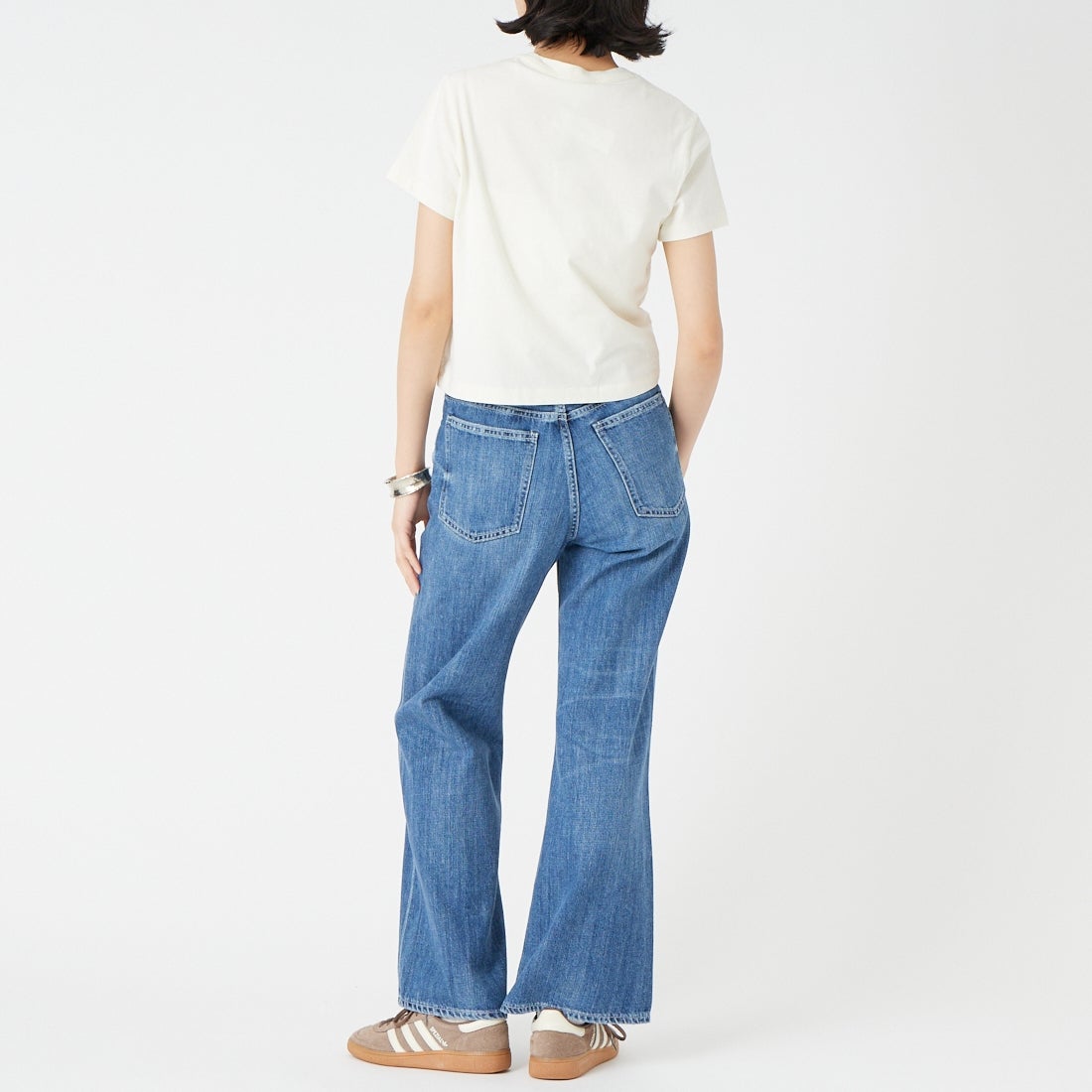 RED CARD TOKYO [レッドカード トーキョー] ルーズフレアーデニム Twilight [98W12301AMD] K-AIR MID &&モデル身長：162cm 着用サイズ：22&&