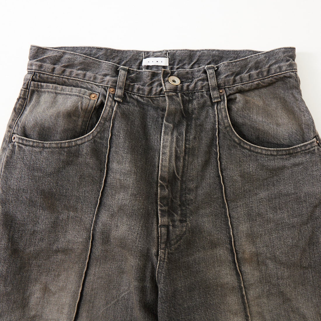 Name. [ネーム] 12オンスデニム ストレートピンタックパンツ [NMPT-043] BLACK