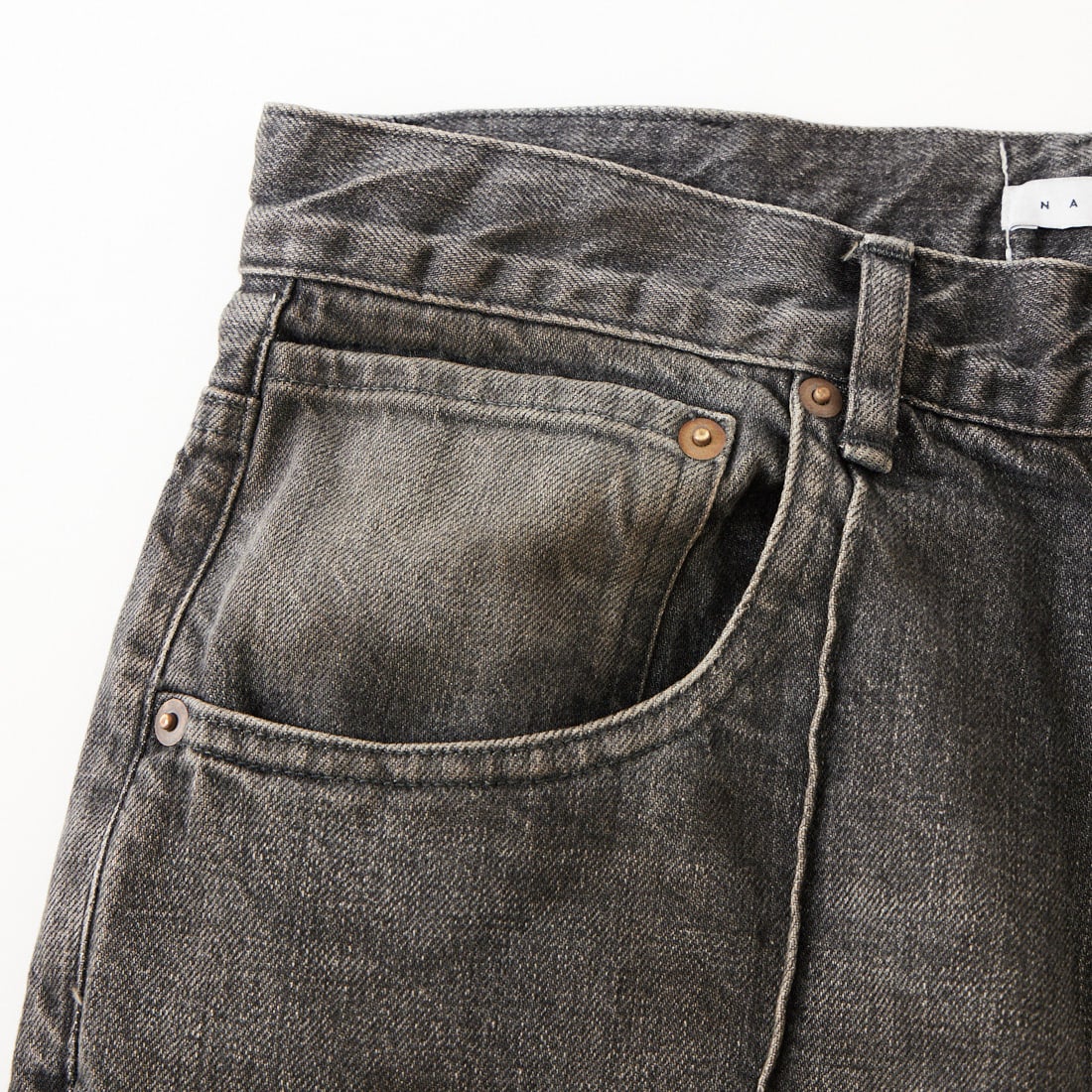 Name. [ネーム] 12オンスデニム ストレートピンタックパンツ [NMPT-043] BLACK