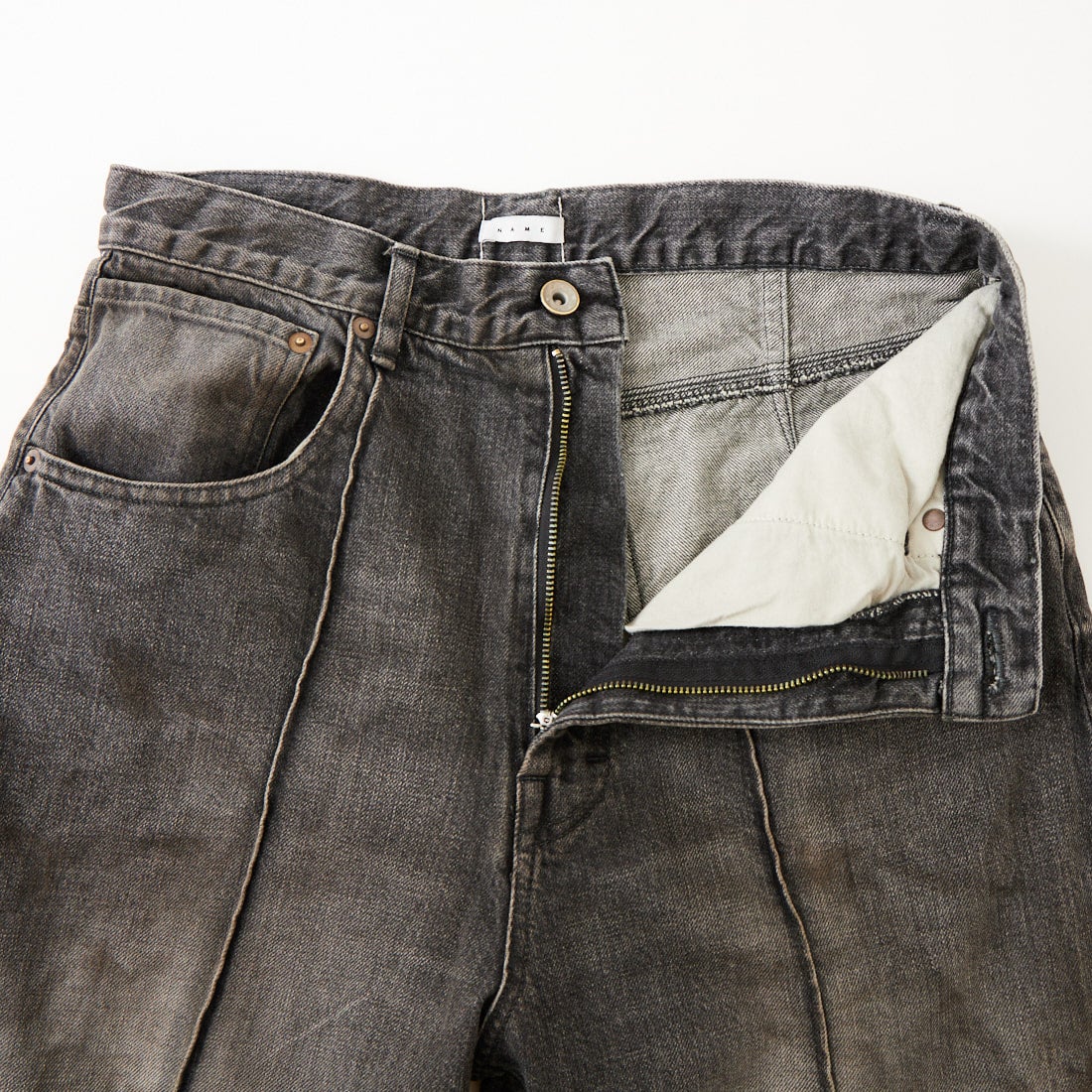 Name. [ネーム] 12オンスデニム ストレートピンタックパンツ [NMPT-043] BLACK