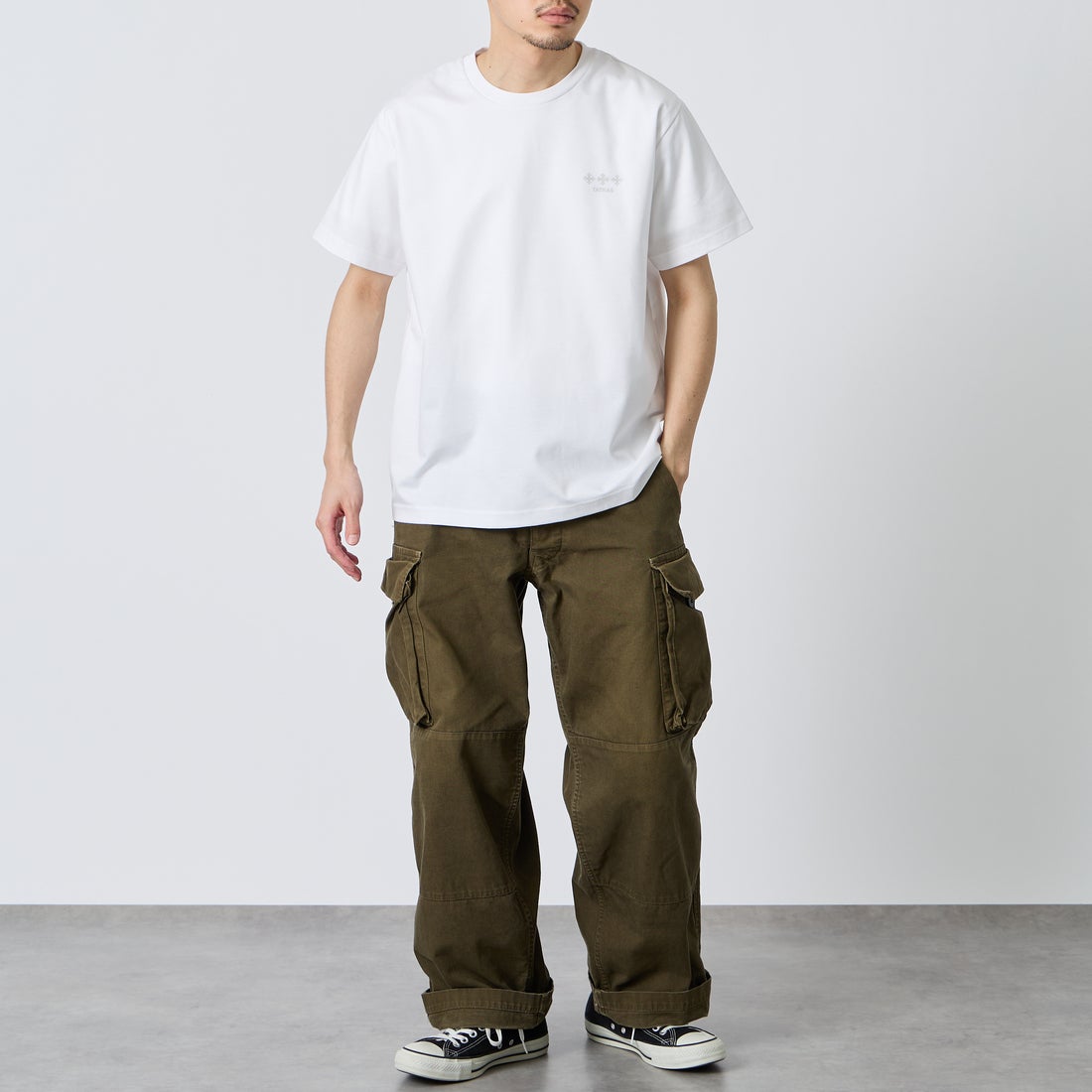 TATRAS [タトラス] ORESTE/オレステ ショートスリーブTシャツ [MCKZ0365083588] WHITE &&モデル身長：168cm 着用サイズ：1&&