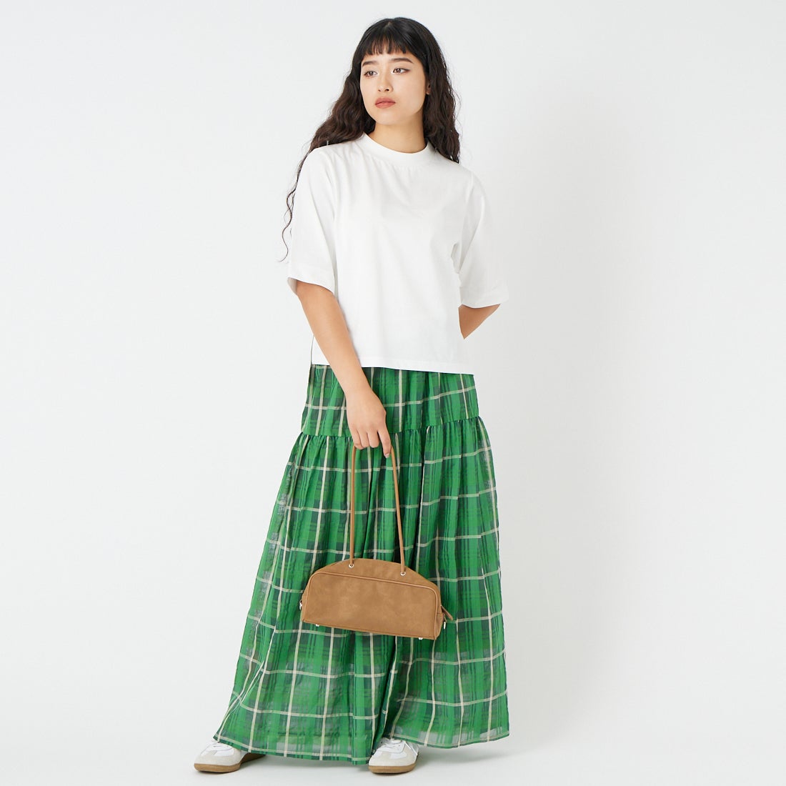 Kelen [ケレン] ハーフスリーブトップス HARP [LKL26HCS2025] OFFWHITE &&モデル身長：162cm 着用サイズ：F&&