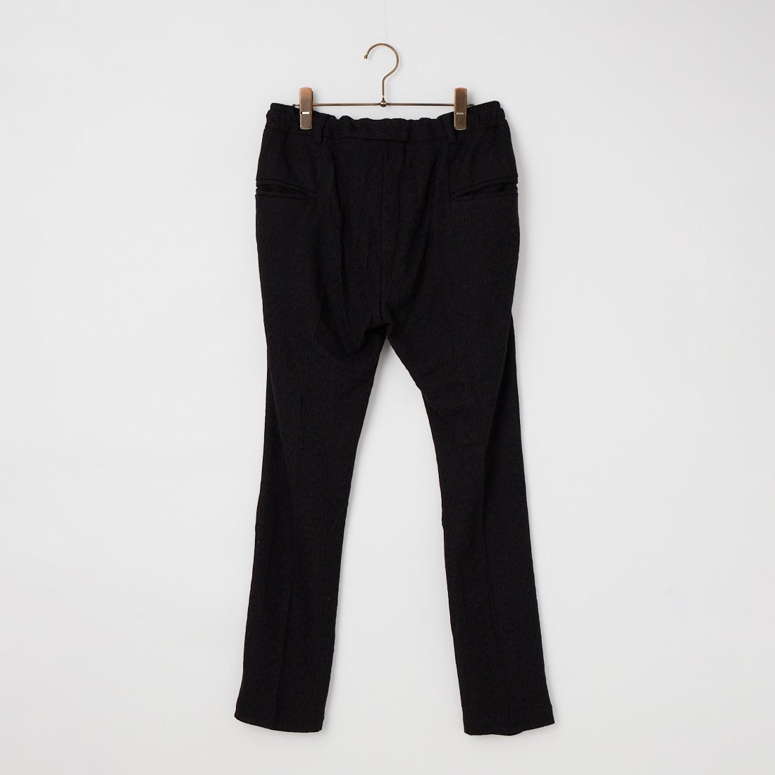 1PIU1UGUALE3 RELAX [ウノ ピゥ ウノ ウグァーレ トレ] リネンブレンドジャガードスラックス [USB-26025] SN90 BLACK