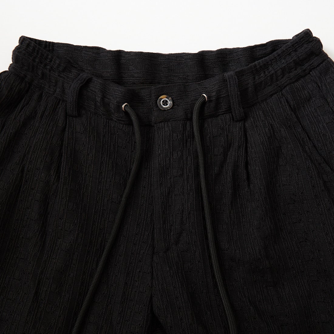 1PIU1UGUALE3 RELAX [ウノ ピゥ ウノ ウグァーレ トレ] リネンブレンドジャガードスラックス [USB-26025] SN90 BLACK