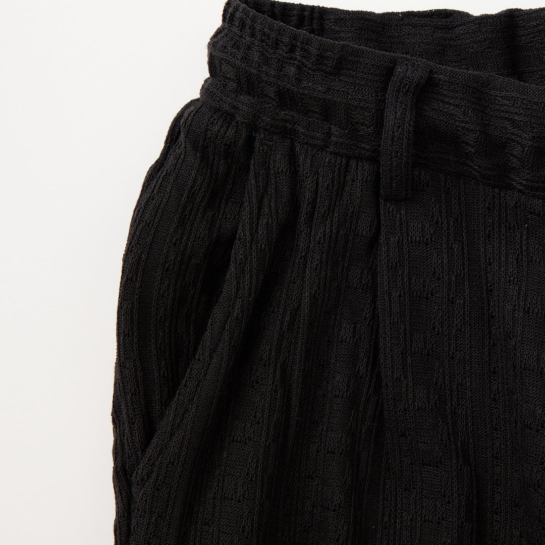 1PIU1UGUALE3 RELAX [ウノ ピゥ ウノ ウグァーレ トレ] リネンブレンドジャガードスラックス [USB-26025] SN90 BLACK