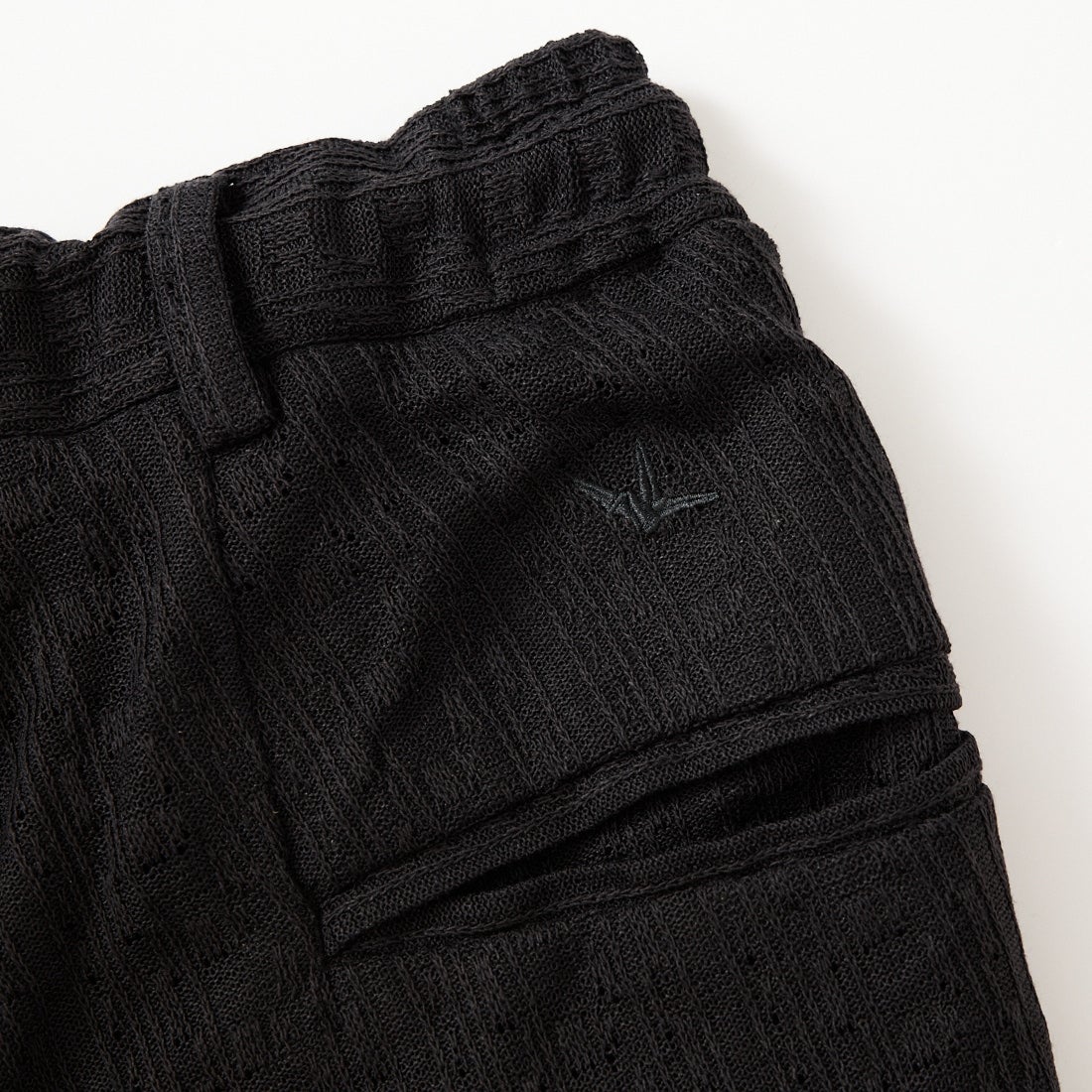 1PIU1UGUALE3 RELAX [ウノ ピゥ ウノ ウグァーレ トレ] リネンブレンドジャガードスラックス [USB-26025] SN90 BLACK