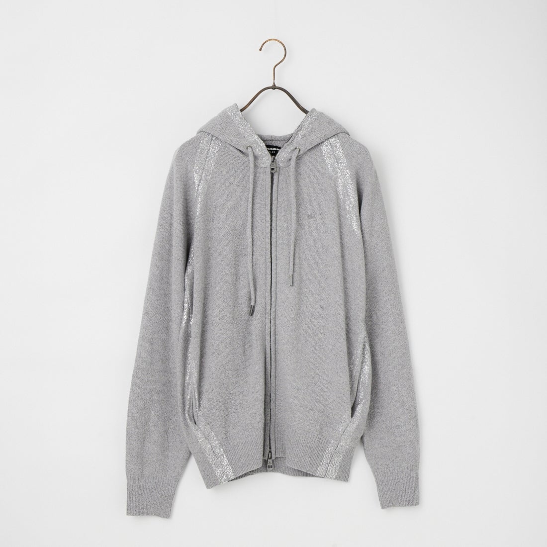 1PIU1UGUALE3 RELAX [ウノ ピゥ ウノ ウグァーレ トレ] グリッターラインニットジップアップフーディー [USK-26009]