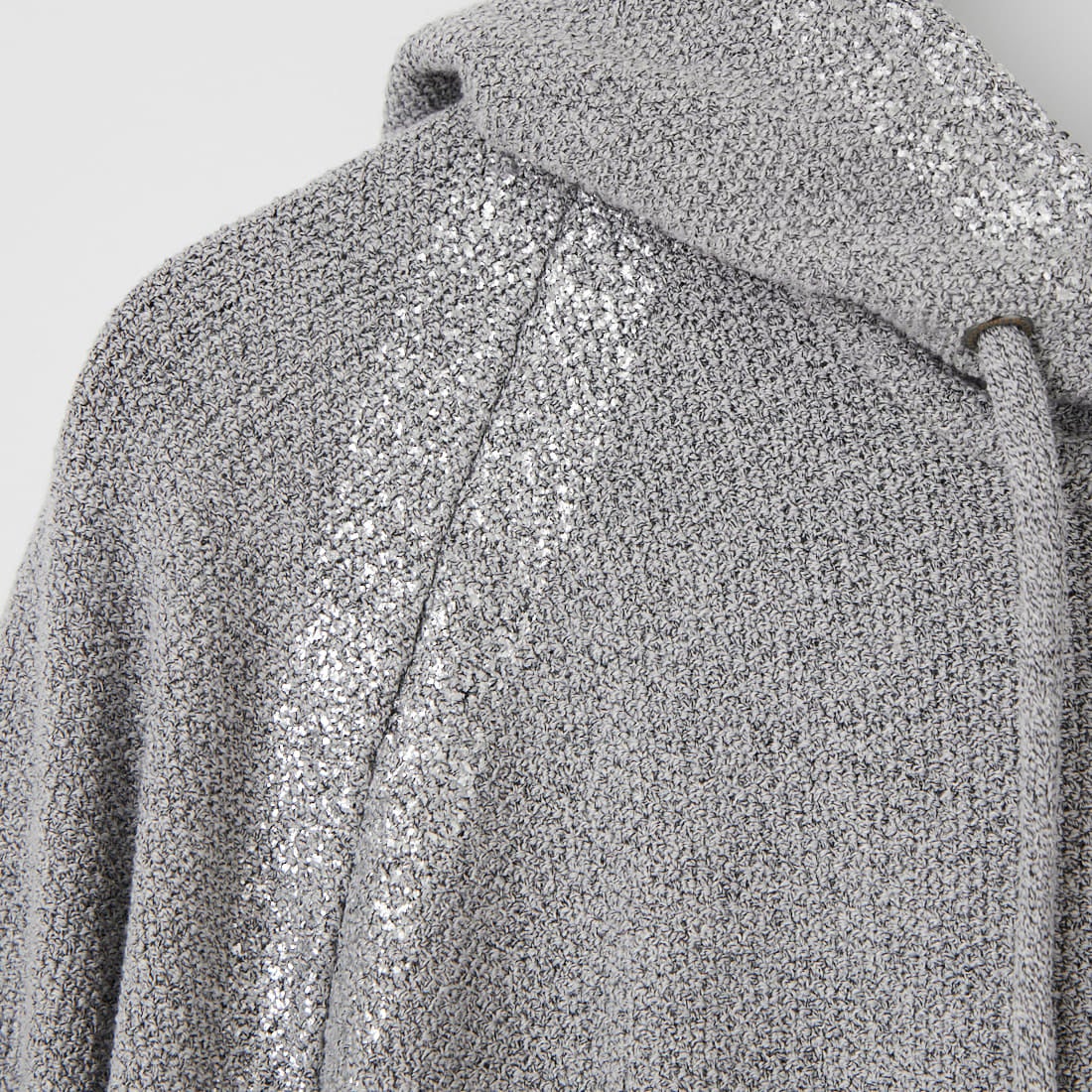 1PIU1UGUALE3 RELAX [ウノ ピゥ ウノ ウグァーレ トレ] グリッターラインニットジップアップフーディー [USK-26009] SN80 GRAY